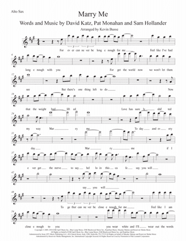 Marry Me (arr. Kevin Busse)