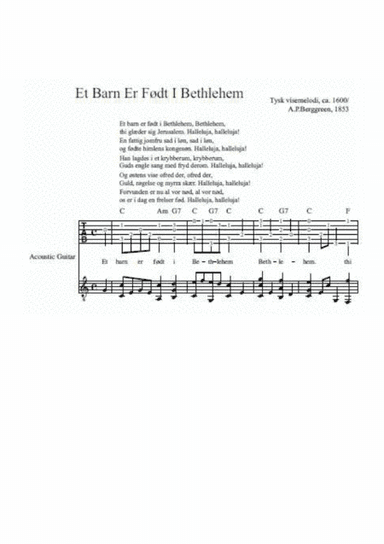 Et barn er født i bethlehem -- Fingerstyle Guitar (arr. Big Bill Durham)
