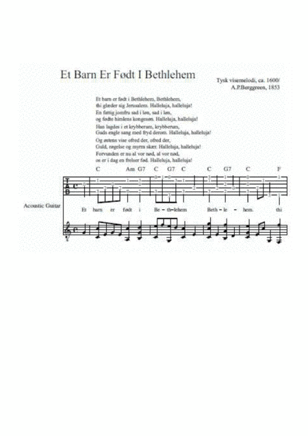 Et barn er født i bethlehem -- Fingerstyle Guitar (arr. Big Bill Durham)