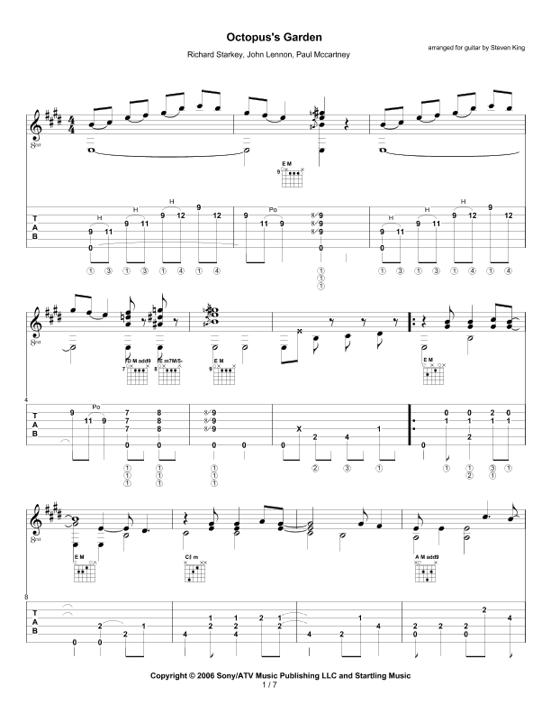 Octopus's Garden (arr. Steven King)