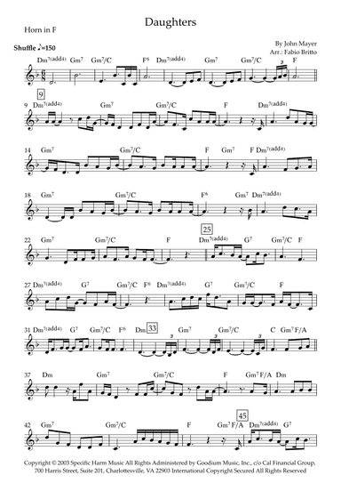 Daughters (arr. Fabio Britto)