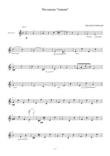 The seasons "Autumn" for flute quartet (arr. Akemi Hirano)