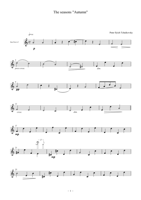 The seasons "Autumn" for flute quartet (arr. Akemi Hirano)