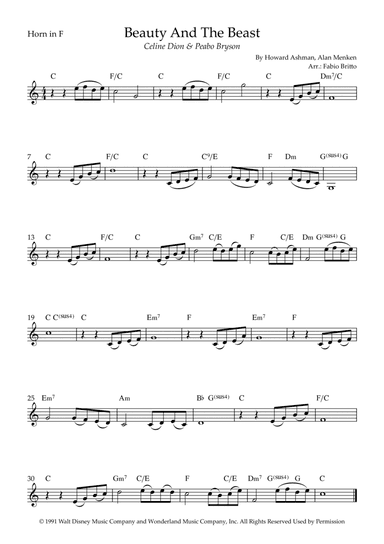 Beauty And The Beast (arr. Fernando Britto)