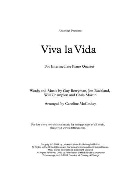 Viva La Vida (arr. Caroline McCaskey)