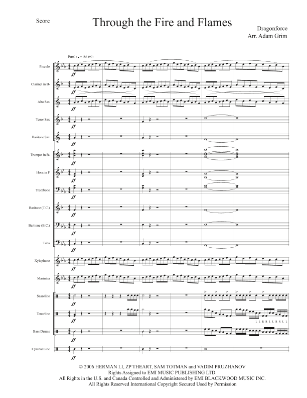 Through The Fire And Flames (arr. Adam Grim)