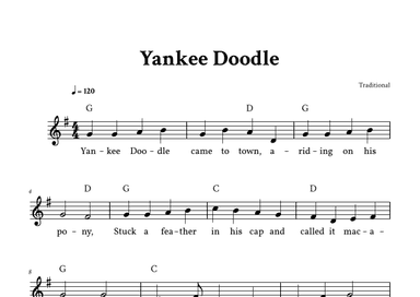 Yankee Doodle - Lead Sheet (G Major - Traditional) (arr. Yuri Noronha)