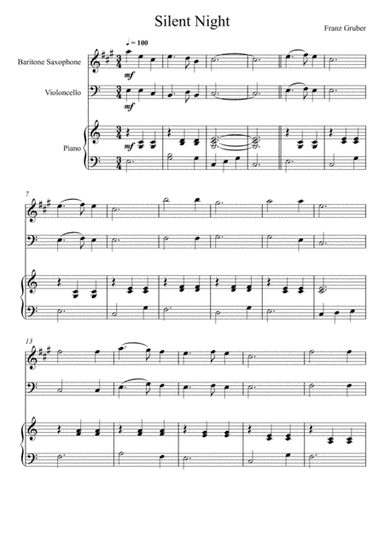 Franz Gruber - Silent Night (Baritone Saxophone and Violoncello Duet) (arr. André Laitano)