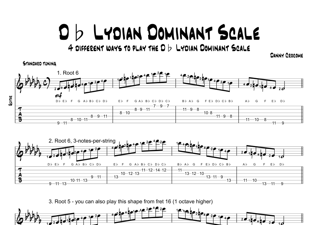 Db Lydian Dominant Scale (4 Ways to Play)