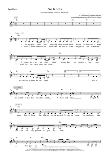 No Roots (arr. Joeri de Graaf)