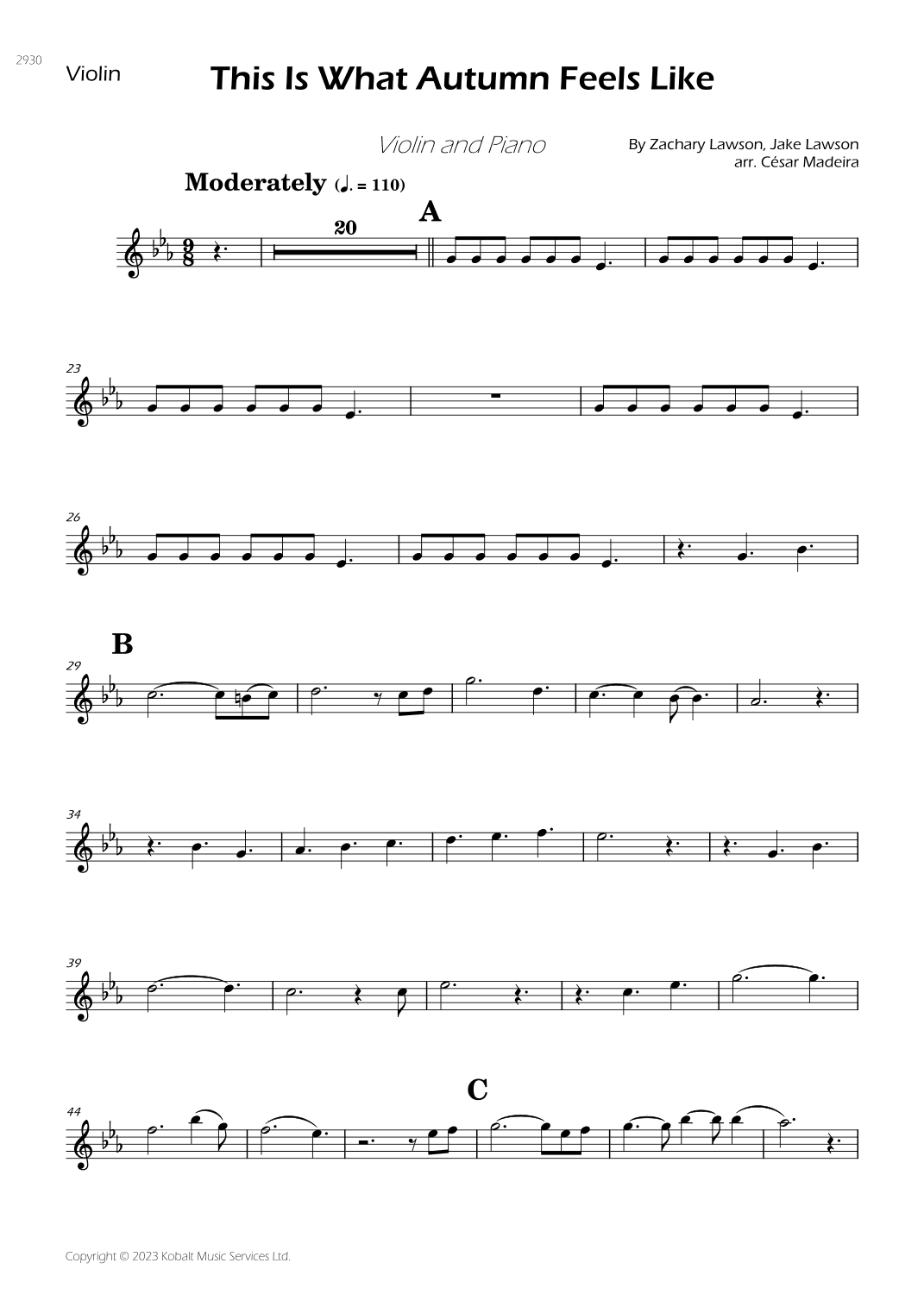 This Is What Autumn Feels Like (arr. César Madeira)