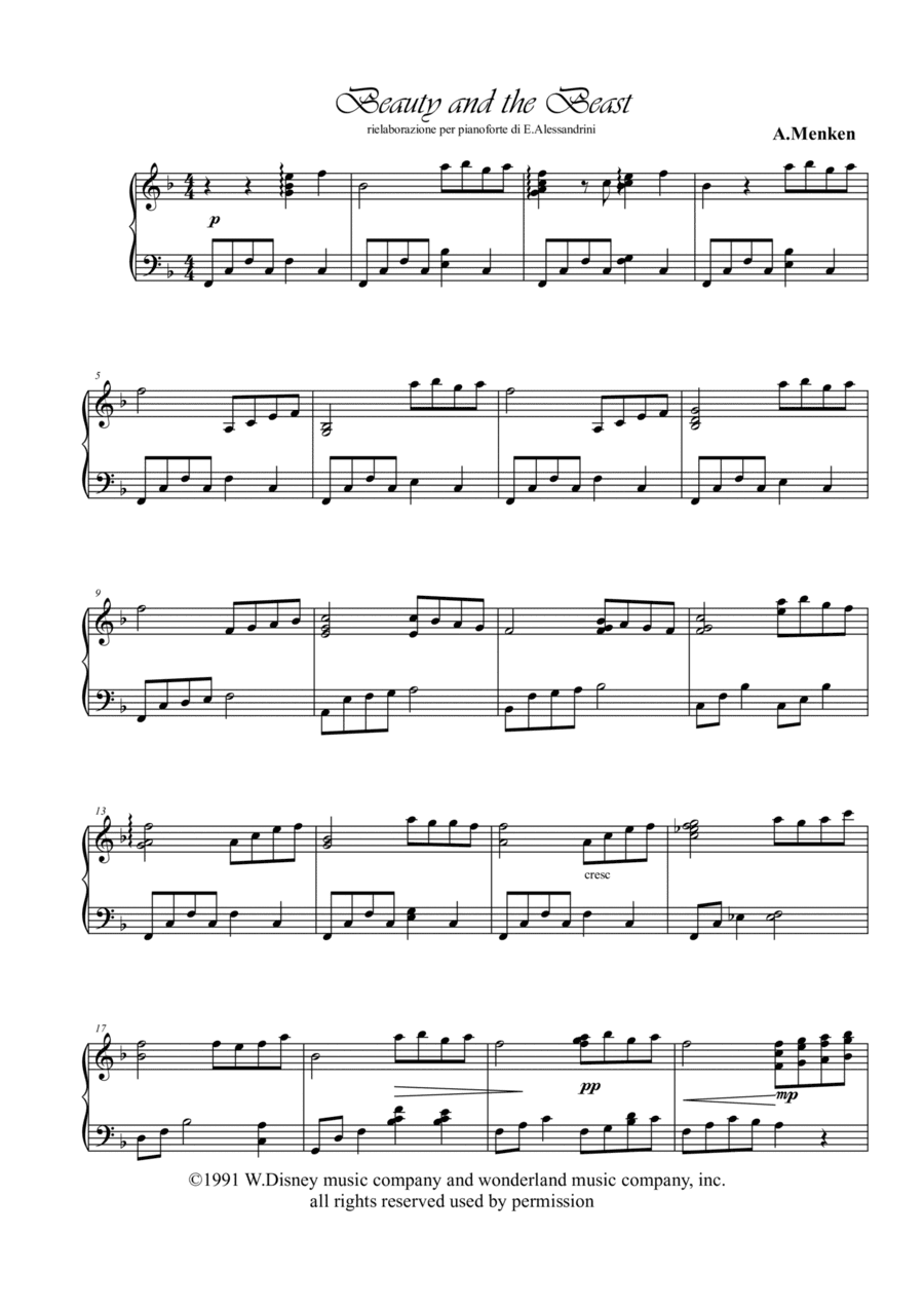 Beauty And The Beast (arr. Ester Alessandrini)