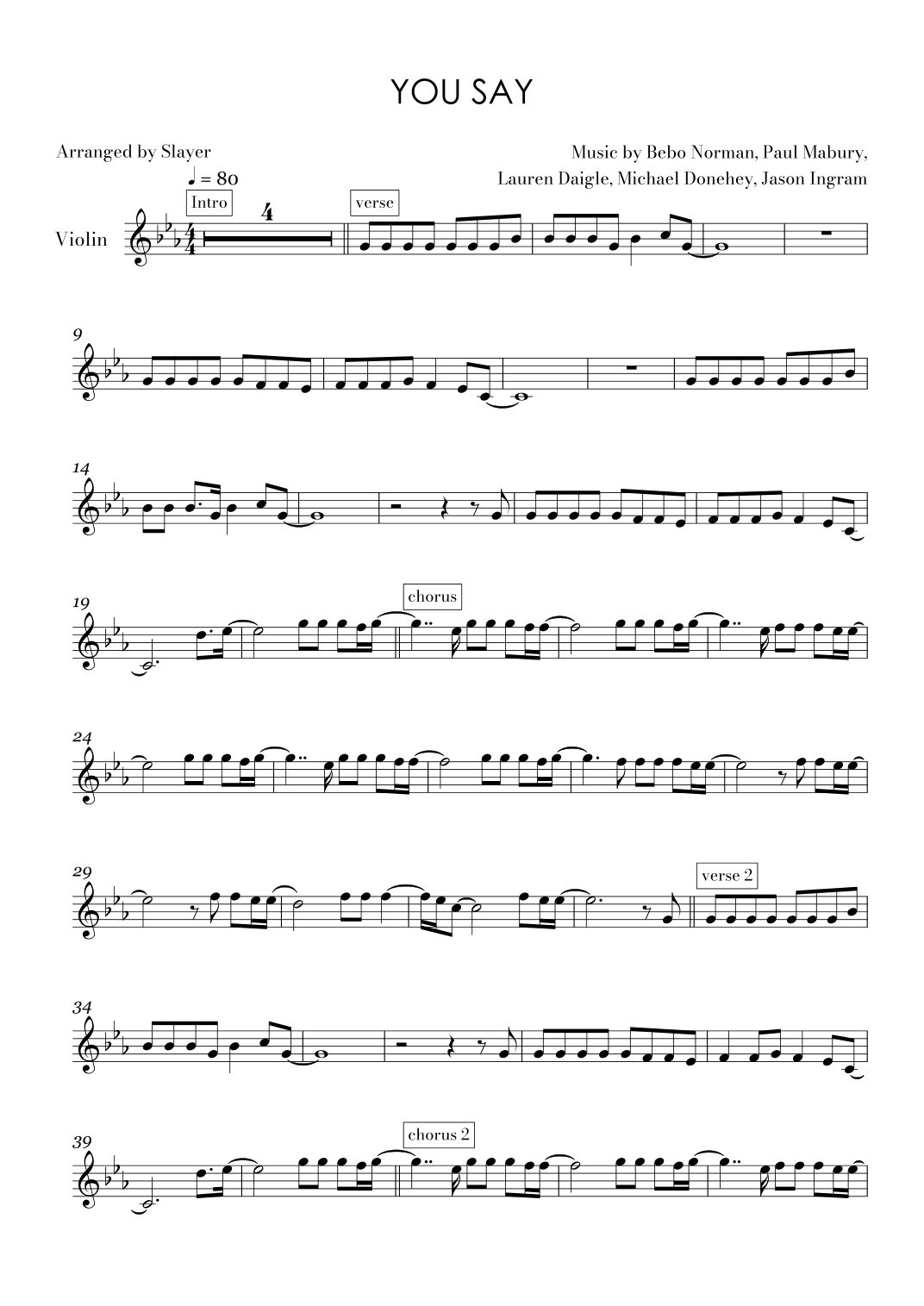 You Say (arr. Slayer)