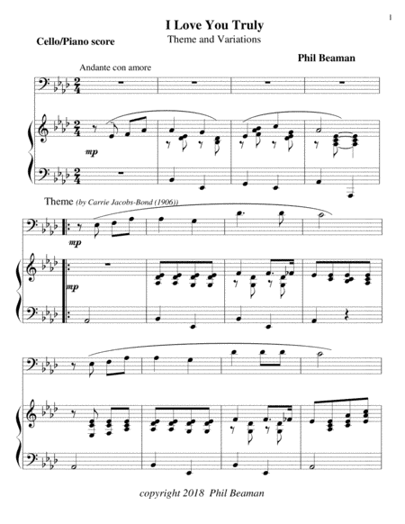 I Love You Truly-cello/piano