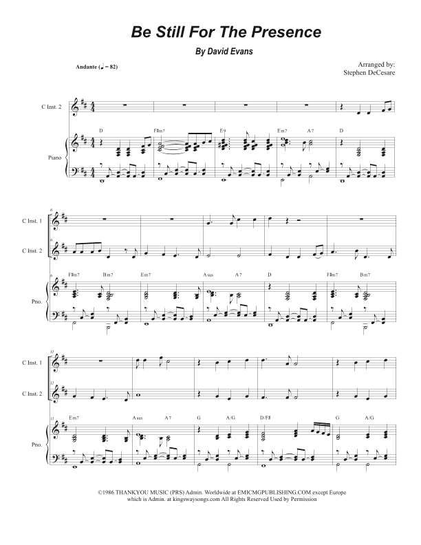 Be Still For The Presence (arr. Stephen DeCesare)