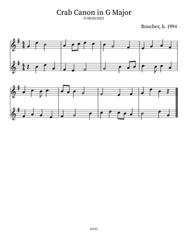 Crab Canon in G Major