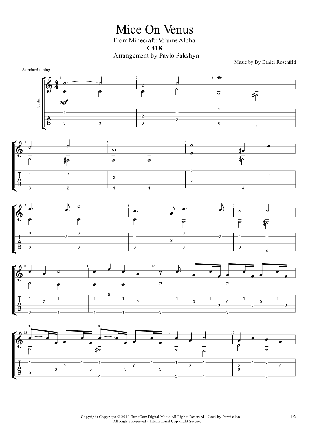 Mice On Venus (arr. Pavlo Pakshyn)