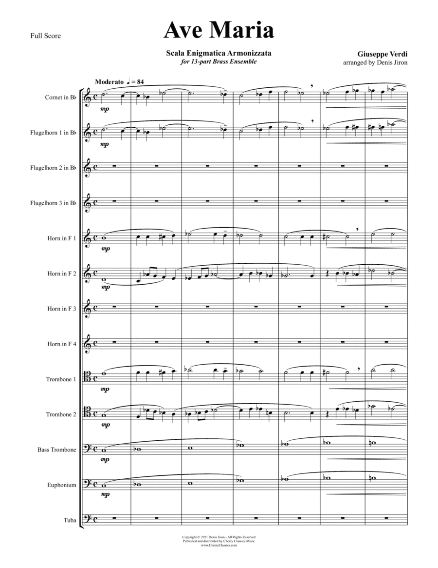 Ave Maria for 13-part Brass Ensemble (arr. Denis Jiron)