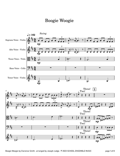 Boogie Woogie by Smith for String Quartet in Schools (arr. Joseph Judge)