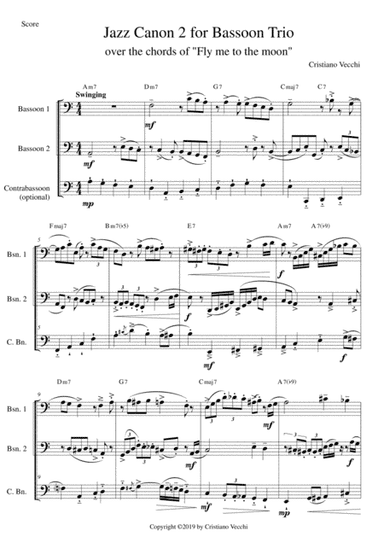 Jazz Canon 2 for Bassoon Trio