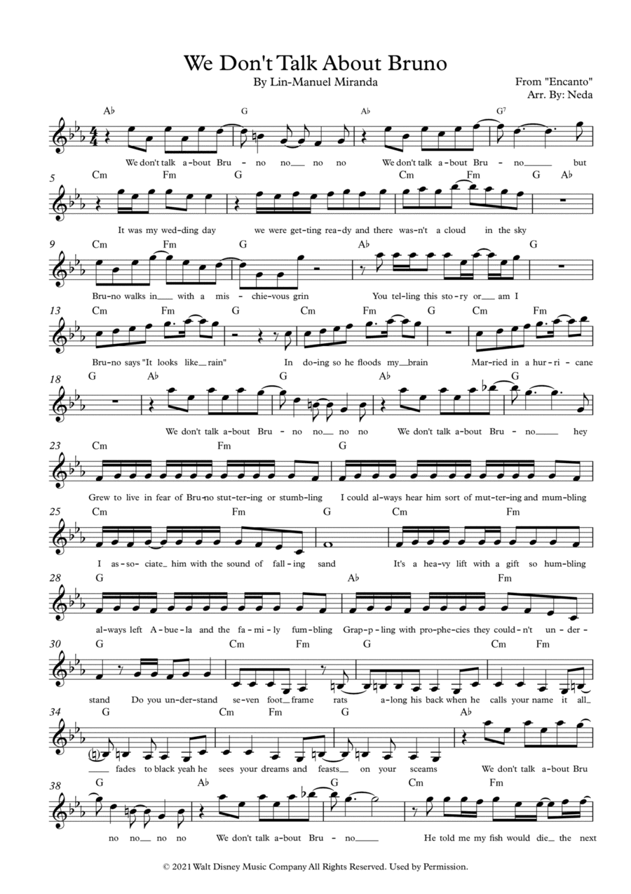 We Don't Talk About Bruno (arr. Arr. Neda)