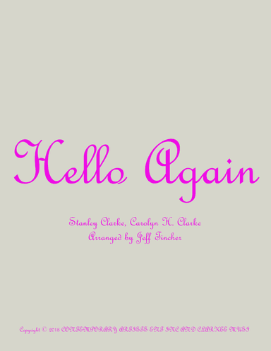 Hello Again (arr. Jeff Tincher)