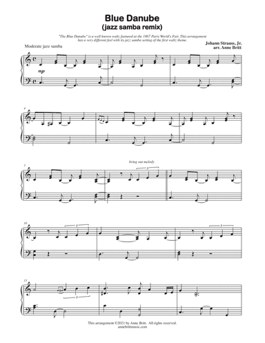Blue Danube (jazz samba remix) (arr. Anne Britt)