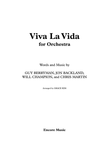 Viva La Vida (arr. Grace Kim)