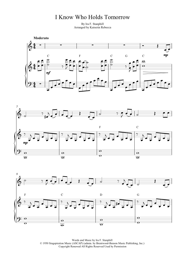 I Know Who Holds Tomorrow (arr. Kaiserin Rebecca)