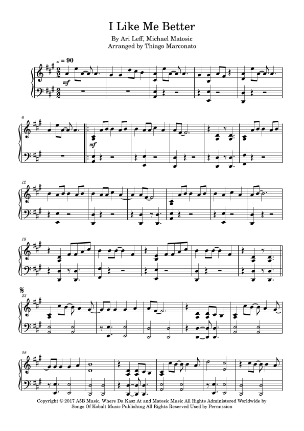 I Like Me Better (arr. Thiago Marconato)
