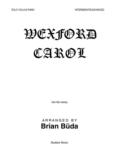 Wexford Carol - Viola solo (arr. Brian Buda)