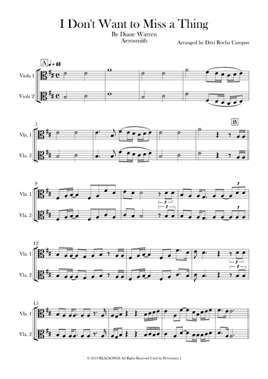 I Don't Want To Miss A Thing (arr. Davi Rocha Campos)