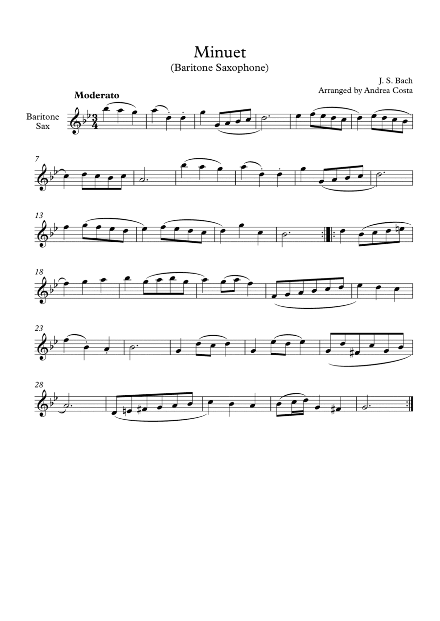 Minuet in G Minor (arr. Andrea Costa)