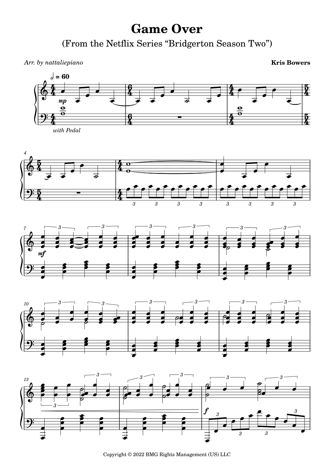 Game Over (arr. nattaliepiano)