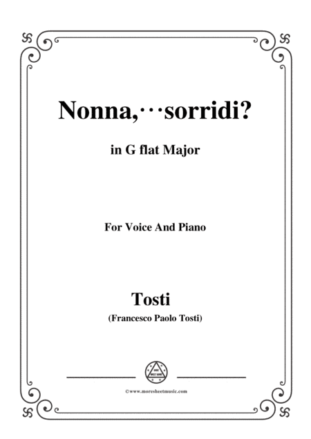 Tosti-Nonna,sorridi in G flat Major,for Voice and Piano (arr. MSM)