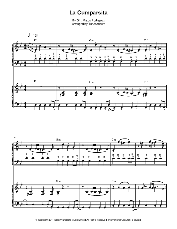 La Cumparsita (arr. Tunescribers)
