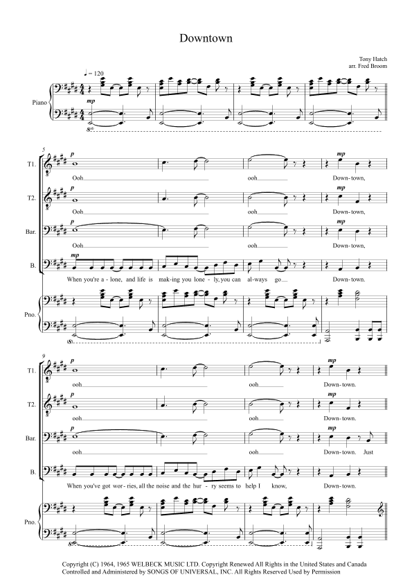 Downtown (arr. Fred Broom)