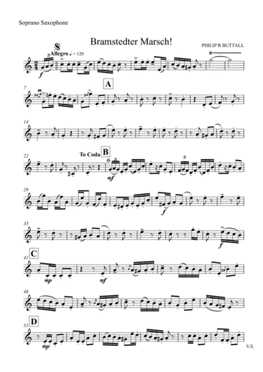 Bramstedter Marsch! (Saxophone Quartet / Quintet) - Set of Parts [x4 / 5]