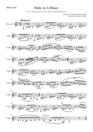 Waltz in A Minor B150 (arr. Zachary Corbett)