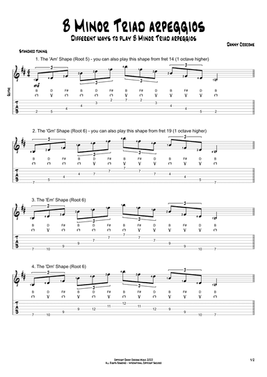 B Minor Triad Arpeggios (5 Ways to Play)