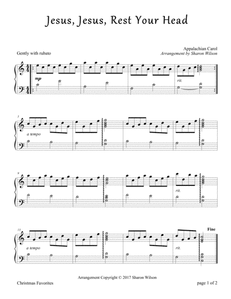 Jesus, Jesus, Rest Your Head (arr. Sharon Wilson)