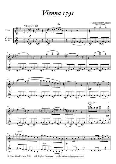 Vienna 1791 (for Flute or Oboe and Clarinet in B flat)