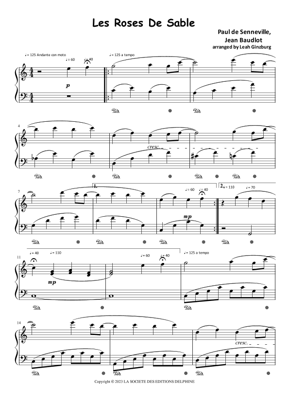 Les Roses De Sable (arr. Leah Ginzburg)