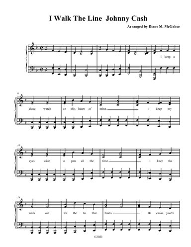 I Walk The Line (arr. Diane M. McGahee)