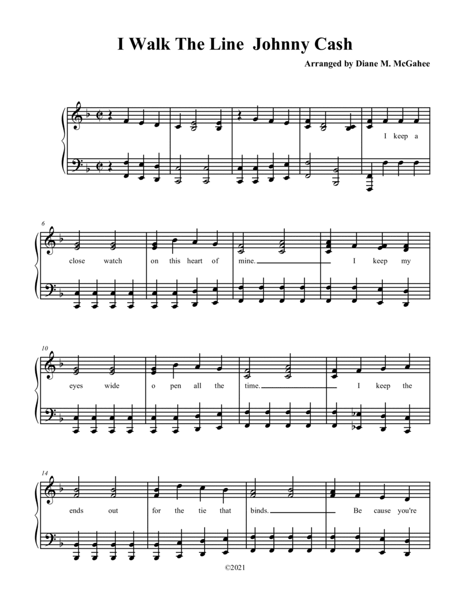 I Walk The Line (arr. Diane M. McGahee)