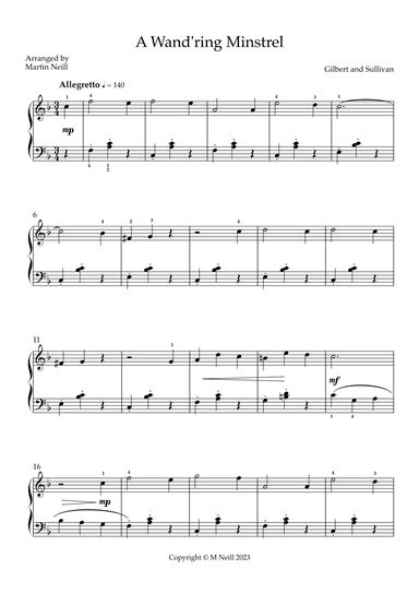A Wand'ring Minstrel (arr. Martin Neill)