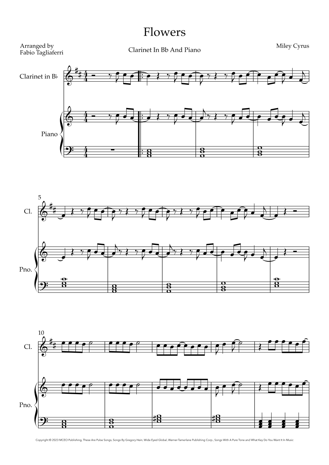 Flowers (arr. Fabio Tagliaferri)