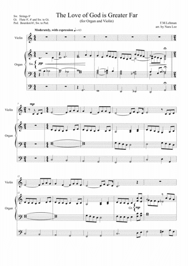 The Love of God is Greater Far (Organ and Violin) (arr. Nara Lee)