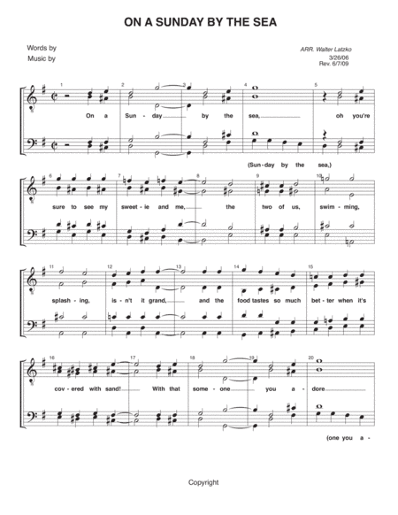 On A Sunday By The Sea (arr. Walter Latzko)