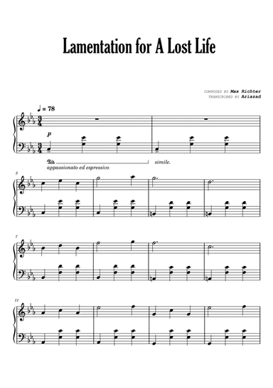 Lamentation For A Lost Life (arr. Ariazad)